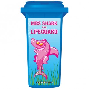 Mrs Shark The Lifeguard Wheelie Bin Sticker Panel